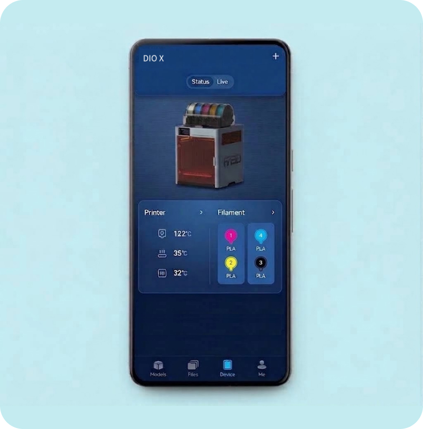 FA3D mobile app remote monitoring and control